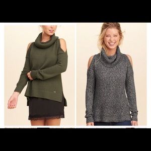 Cowl neck cold shoulder Hollister sweater bundle